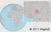 Gray Location Map of Donga