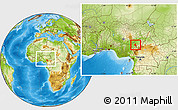 Physical Location Map of Donga, within the entire country