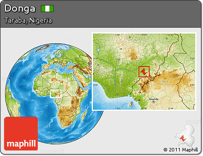 Physical Location Map of Donga