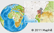 Physical Location Map of Donga, highlighted country, highlighted parent region