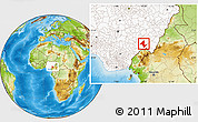 Physical Location Map of Donga, highlighted country