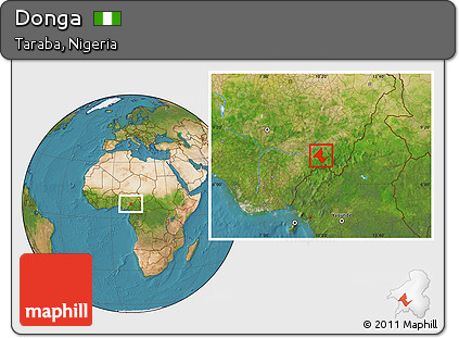 Satellite Location Map of Donga