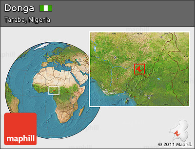 Satellite Location Map of Donga