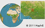 Satellite Location Map of Donga