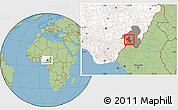 Savanna Style Location Map of Donga, highlighted country, highlighted parent region