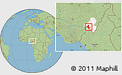 Savanna Style Location Map of Donga, highlighted parent region