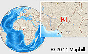 Shaded Relief Location Map of Donga