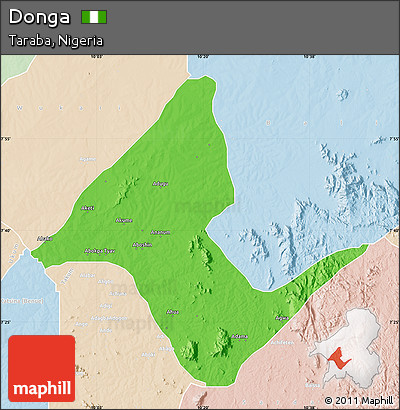Political Map of Donga, lighten
