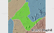 Political Map of Donga, semi-desaturated