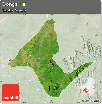 Satellite Map of Donga, lighten