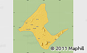 Savanna Style Map of Donga, single color outside