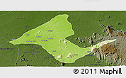 Physical Panoramic Map of Donga, darken
