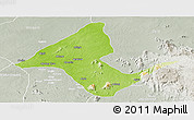 Physical Panoramic Map of Donga, lighten, semi-desaturated