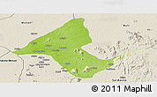 Physical Panoramic Map of Donga, shaded relief outside