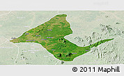Satellite Panoramic Map of Donga, lighten
