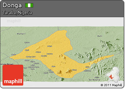 Savanna Style Panoramic Map of Donga