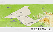 Shaded Relief Panoramic Map of Donga, physical outside