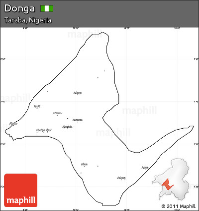 Blank Simple Map of Donga, cropped outside