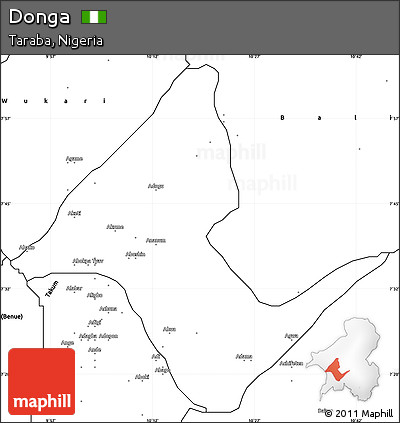 Blank Simple Map of Donga