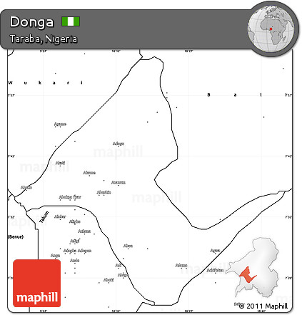 Blank Simple Map of Donga