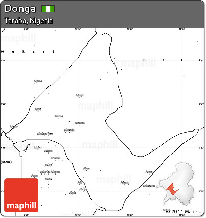 Blank Simple Map of Donga