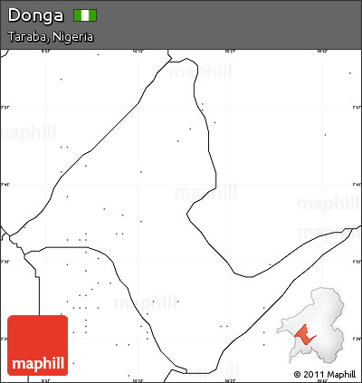 Blank Simple Map of Donga, no labels
