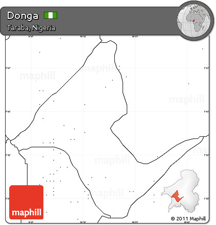 Blank Simple Map of Donga, no labels