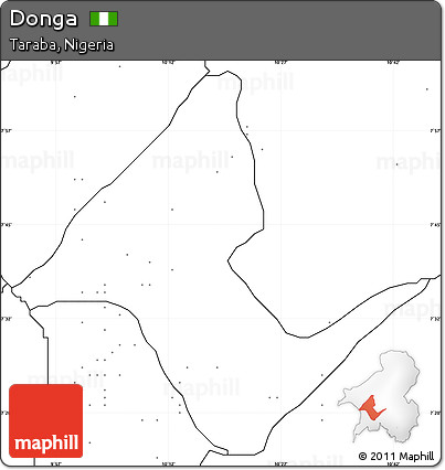 Blank Simple Map of Donga, no labels