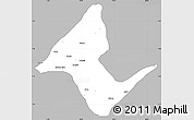 Gray Simple Map of Donga, single color outside