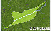 Physical 3D Map of Ibi, darken
