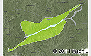 Physical 3D Map of Ibi, darken, semi-desaturated