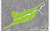 Physical 3D Map of Ibi, desaturated