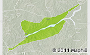 Physical 3D Map of Ibi, lighten, semi-desaturated