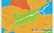 Physical 3D Map of Ibi, political outside