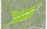 Physical 3D Map of Ibi, semi-desaturated