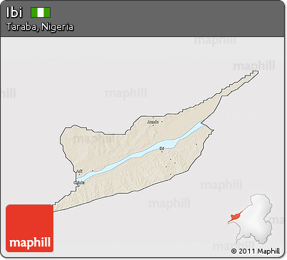 Shaded Relief 3D Map of Ibi, cropped outside