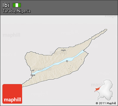 Shaded Relief 3D Map of Ibi, cropped outside