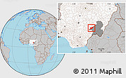 Gray Location Map of Ibi, highlighted country, highlighted parent region