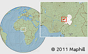 Savanna Style Location Map of Ibi, highlighted parent region, hill shading