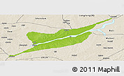 Physical Panoramic Map of Ibi, shaded relief outside