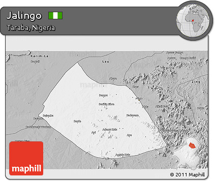 Gray 3D Map of Jalingo