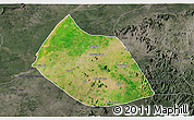 Satellite 3D Map of Jalingo, darken, semi-desaturated