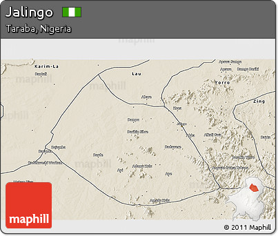 Shaded Relief 3D Map of Jalingo