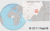 Gray Location Map of Jalingo, highlighted country
