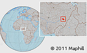 Gray Location Map of Jalingo, hill shading
