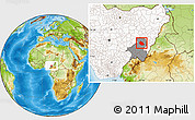 Physical Location Map of Jalingo, highlighted country, highlighted parent region