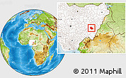 Physical Location Map of Jalingo, highlighted country