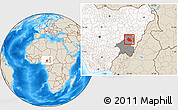 Shaded Relief Location Map of Jalingo, highlighted country, highlighted parent region