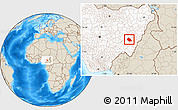 Shaded Relief Location Map of Jalingo, highlighted country