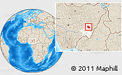 Shaded Relief Location Map of Jalingo, highlighted parent region